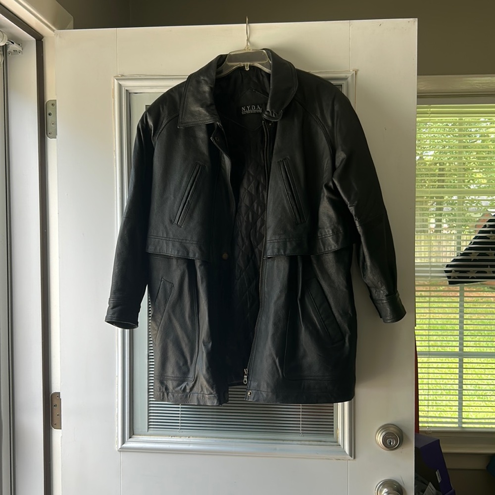 Black, leather designer, jacket, New York, direct action brand